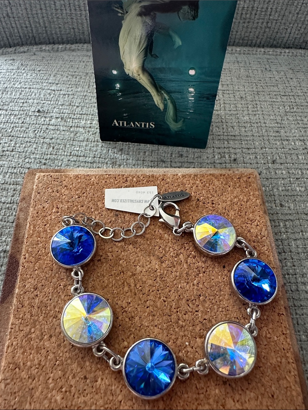 Swarovski Crystal Sapphire & Crystal AB Crystal Bracelet by Atlantis Berlin🧜♀️ - Picture 1 of 10